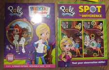 2 NEW POLLY POCKET STICKER BY NUMBER ACTIVITY BOOK & SPOT THE DIFFERENCE BOOKS