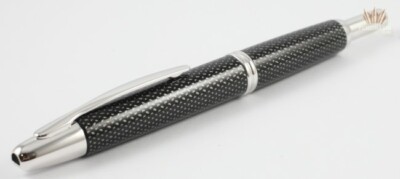 PILOT CAPLESS KASURI BLACK WITH RHODIUM PLATED TRIM FOUNTAIN PEN-VANISHING POINT