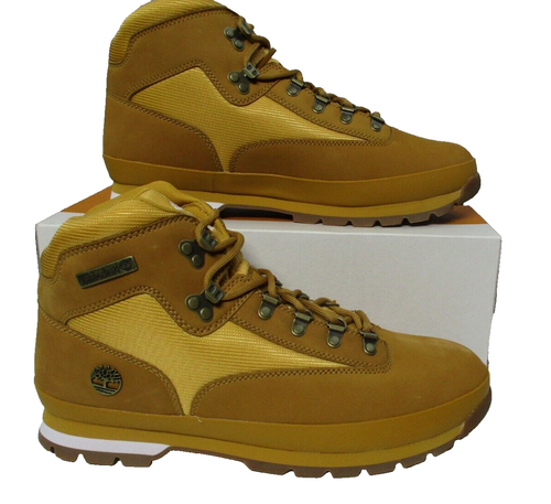 Timberland Euro Hiker Leather Boots Wheat/Brown Nubuck Mid Mens Sz 12