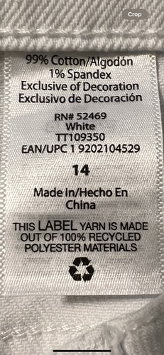 TIME AND TRU JEANS Women Sz 14 WHITE DISTRESSED MID-RISE STRETCH Cottagecore - Picture 24 of 24