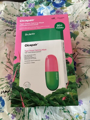 Dr.Jart+ Cicapair Tiger Grass Calming Mask 20 Sheet Mask Calming And Cooling NIB
