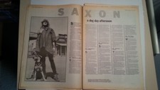 SAXON Biff Byford 'a dog day afternoon' 1985 2 page UK ARTICLE / clipping