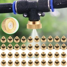 20/40/60Pcs Brass Misting Nozzles Garden Sprinkler Mister Outdoor Cooling System