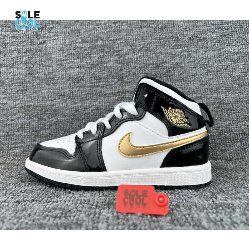 Nike Air Jordan Retro Mid SE Black Gold Shoes PS PRESCHOOL Nike Air Jordan Retro Mid SE Black Gold Shoes PS PRESCHOOL
