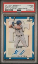 2021 Perfect Game AUTO Blue Prismatic 27/30 RILEY STANFORD Georgia Tech PSA 9