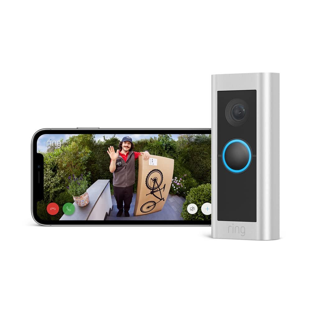 Ring Pro Video Doorbell Satin Nickel Hard Wired HD With Transformer Way  Talk