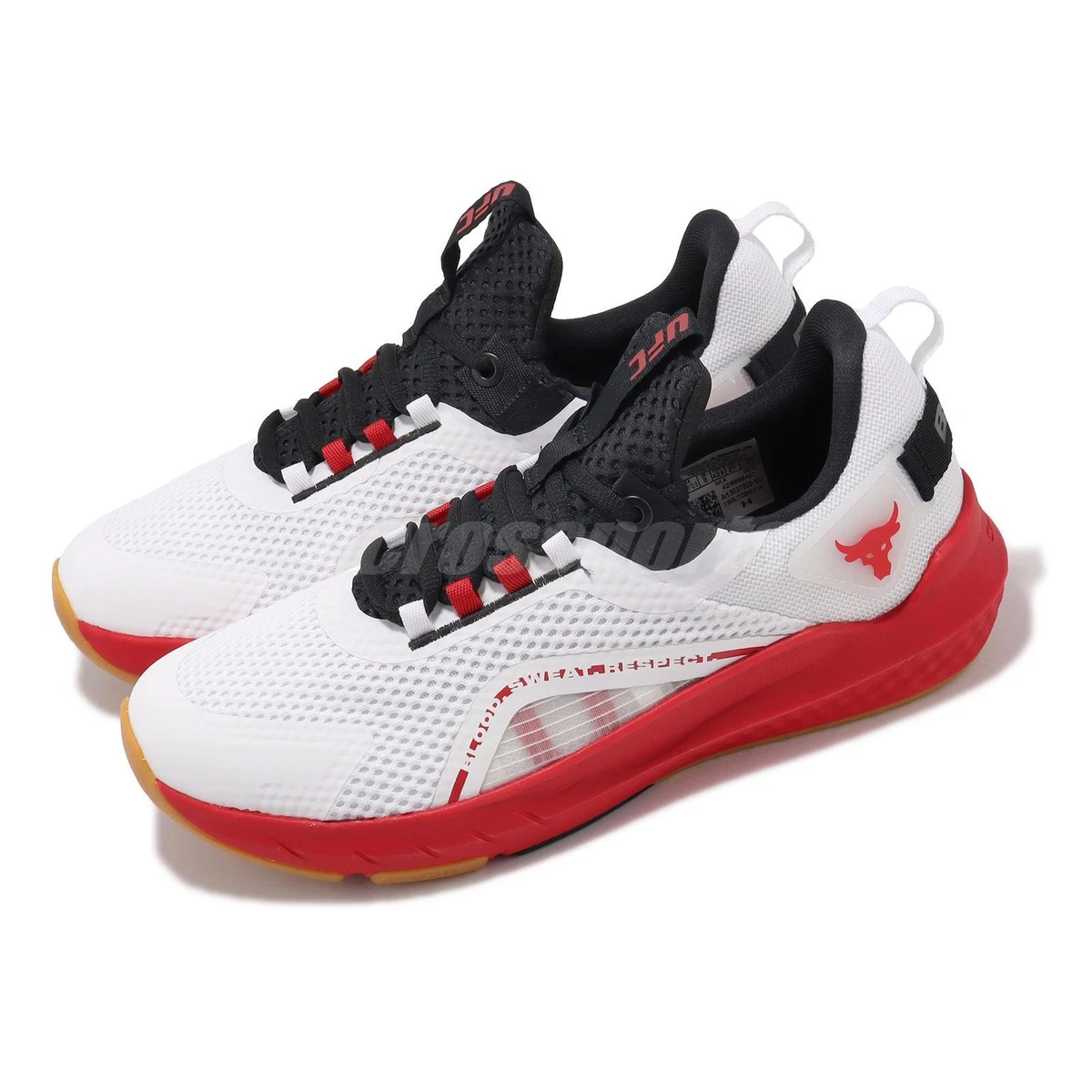 Under Armour Project Rock BSR 3 UFC 23 White Red Men Cross Training 3027822 100