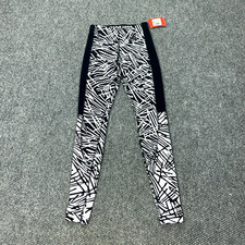 Nike Womens Leg-A-See Leggings XS Black/White All Over Print Stretch NWT