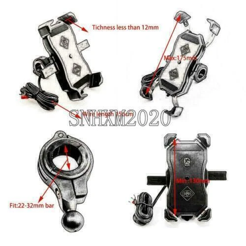 Soporte de teléfono con cargador USB para Honda Shadow Spirit Aero ACE VT 600 750 1100 Foto 3 de 4