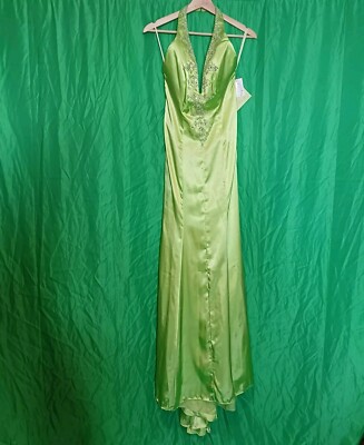 green emerald velvet dress Zapakasa Women Lime Deep V Neck Ruffles Wedding Guest Dress with Slit Sheath Bridesmaid Dress, Dusty Sage / US2 main image 0