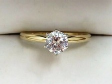 2 Ct Round Lab Created Diamond Solitaire Engagement Ring 14k Yellow Gold Plated