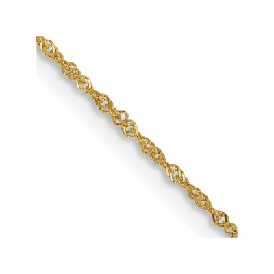 Echte 14K Gelbgold 1mm Singapur Kette; 22 Zoll; Damen & Herren