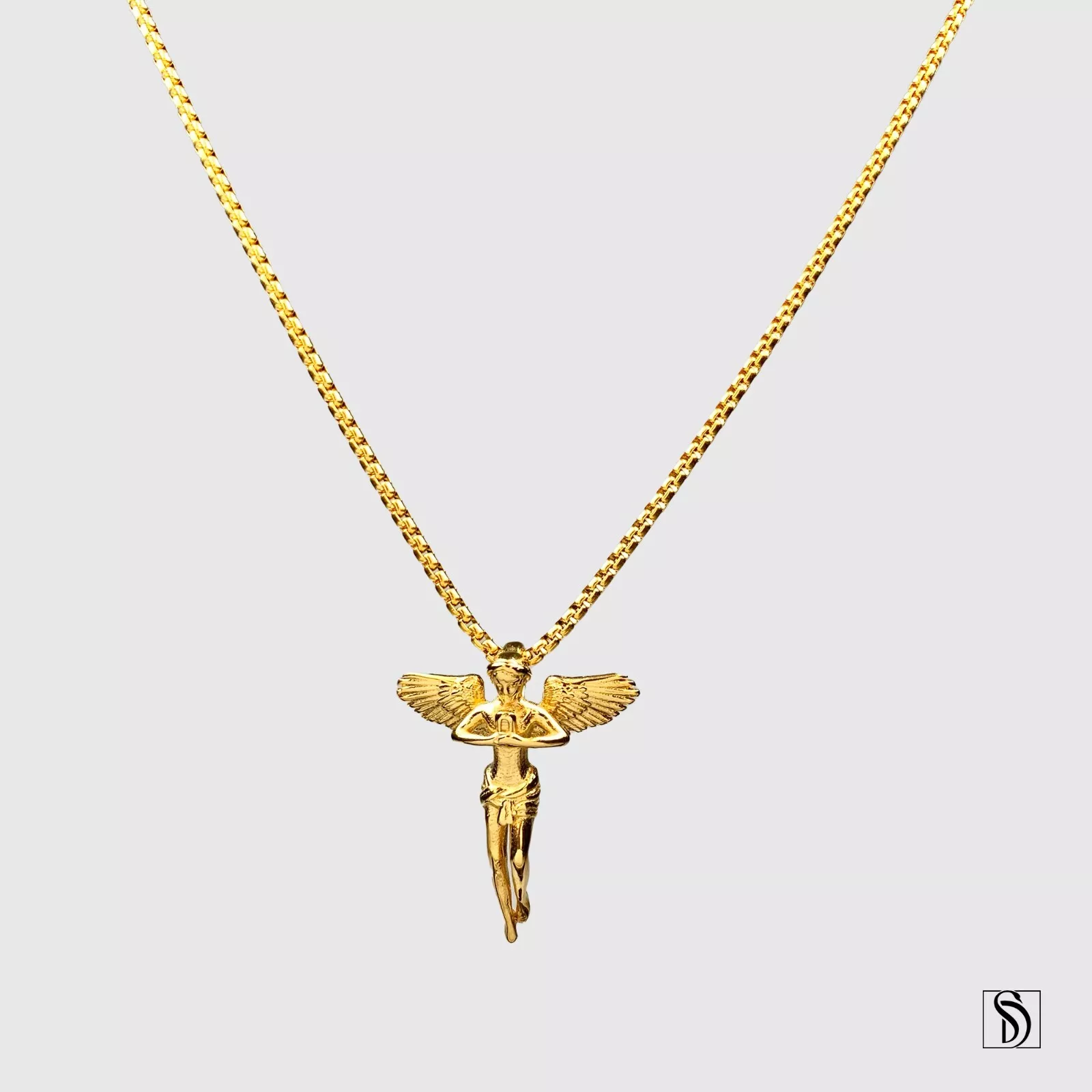 Collier pendentif ange en or   imperméable à l'eau en acier inoxydable 18K bijoux unisexes cadeau