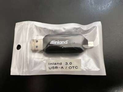 INLAND OTG/USB-3.0 Multi Function Card Reader/Writer Micro SD/SD Adapter.