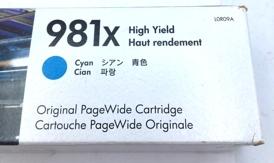 HP PageWide Cartridge Cyan 981x L0R09A Genuine New Sealed Expired - Image 2 of 4