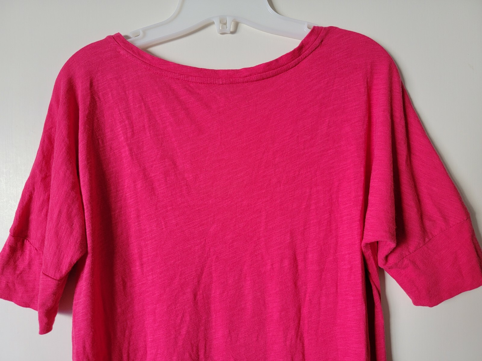 GAP Solid Hot Pink Basic Short Sleeve Summer Blou… - image 9
