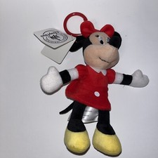 NEW Disney Parks 7  Minnie Mouse Plush Doll Stuffed Animal Keychain Bag Clip Toy