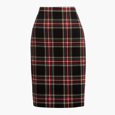 J Crew AD141 NWT Size 14 Cotton Sateen Pencil Skirt in Stewart Tartan Plaid