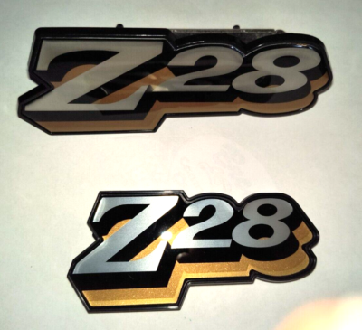 1978 78-81 Z28 FRONT GRILL and REAR GAS DOOR EMBLEM SET CHROME AND