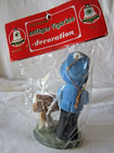 Vintage Hard Plastic Boy Blue Coat Letter Mail Box Hanging Ornament Christmas — photo 4