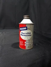 Vintage EVEREADY PRESTONE Tin Cone Top Can Tar and Oil Remover 1950's 1960's