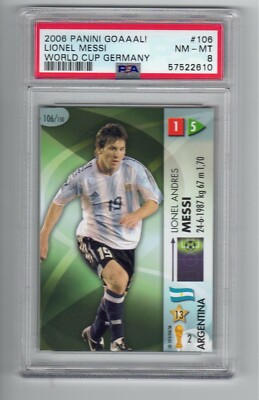 2006 Panini Goaaal! World Cup Rookie RC Lionel Messi #106 PSA 8 | eBay