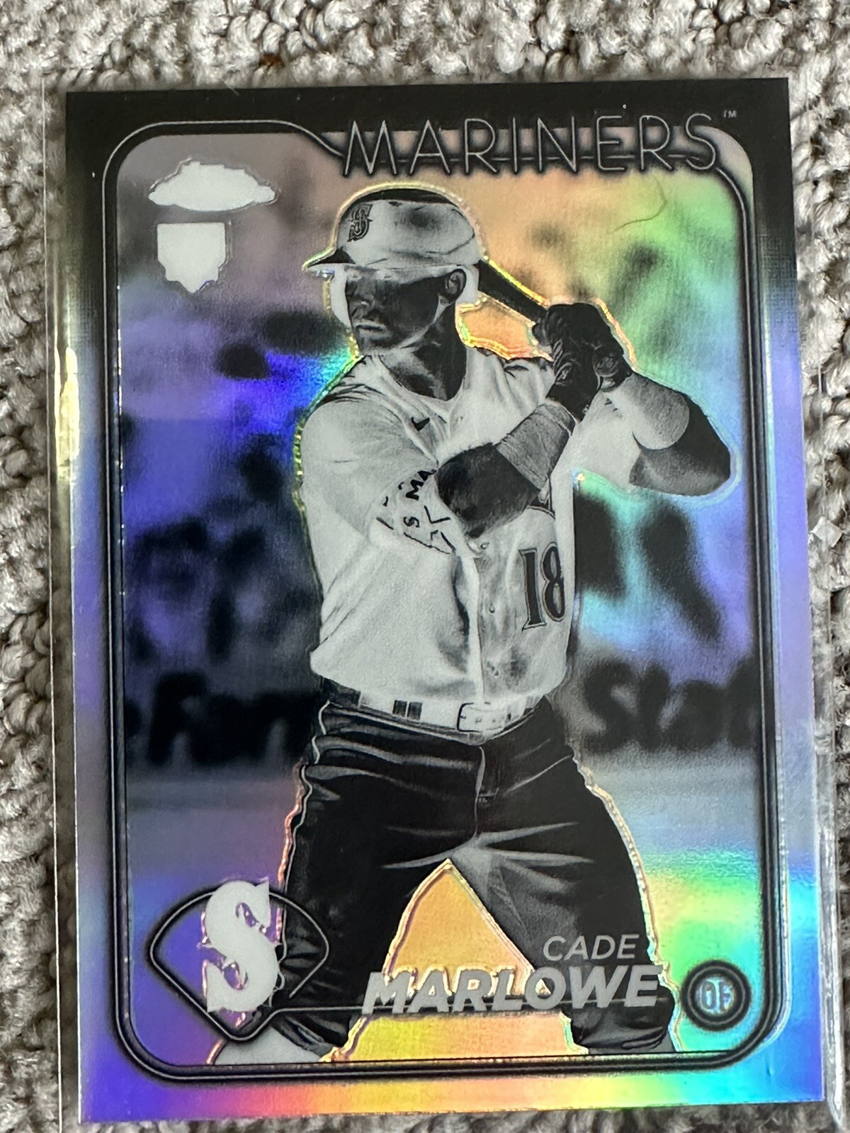 2024 Topps Chrome #266 Cade Marlowe Negative Refractor Rookie RC Mariners