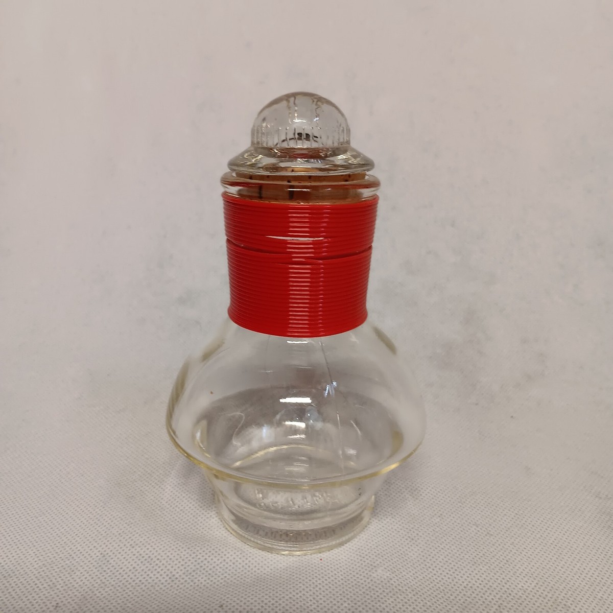 Mckee Hottle Glasbake Bottle With Lid Clear Glass Red Neck 6 1/2