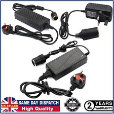 UK 240V Mains Plug to 12V Cigarette Lighter Socket Adapter Voltage Converter