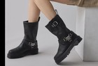 Women's Men's Unisex Anistone Hi Leather Biker Engineer Dr. Martens Boots