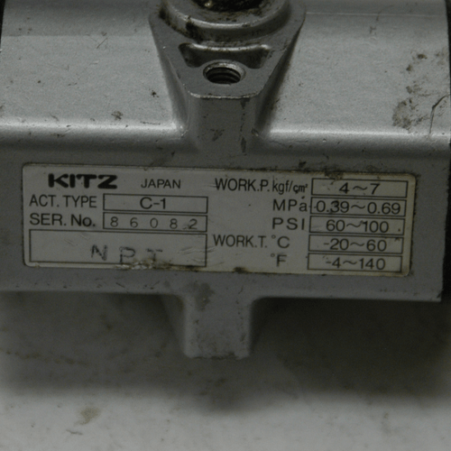 Kitz C-1 Pneumatischer Edelstahl Kugelhahn 60-100 PSI 0,39 ~ 0,69MPa - Bild 2 von 3