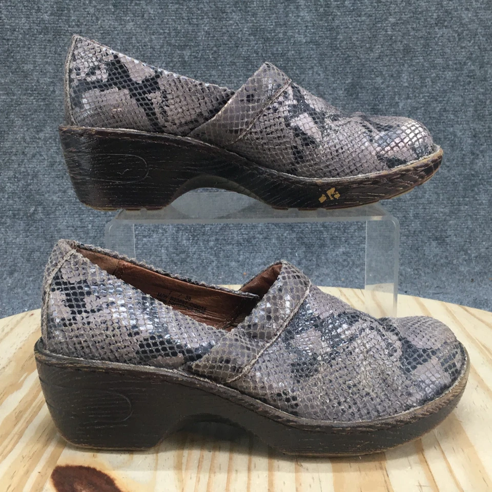 Zapatos Born Mujer 7 M Multicolor Toby Zuecos Cuero Piel de Serpiente Estampado Bajo B23657 Foto 2 de 4
