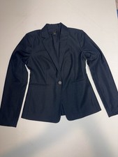 Ann Taylor Women s Navy Blue Tailored Blazer Size 0 Stretch Career Jacket