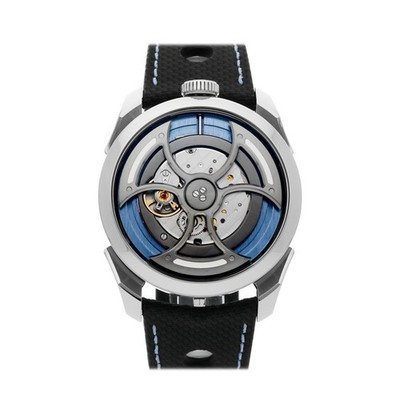 M.A.D.1S Ice Blue Edition 1 by MB&F Steel Auto 42mm Ice Blue Rotor Strap Watch