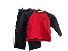 Boys Jasper Conran Junior J Navy & Red Outfit Set  Size 3 Years Jeans & Top 2 pc