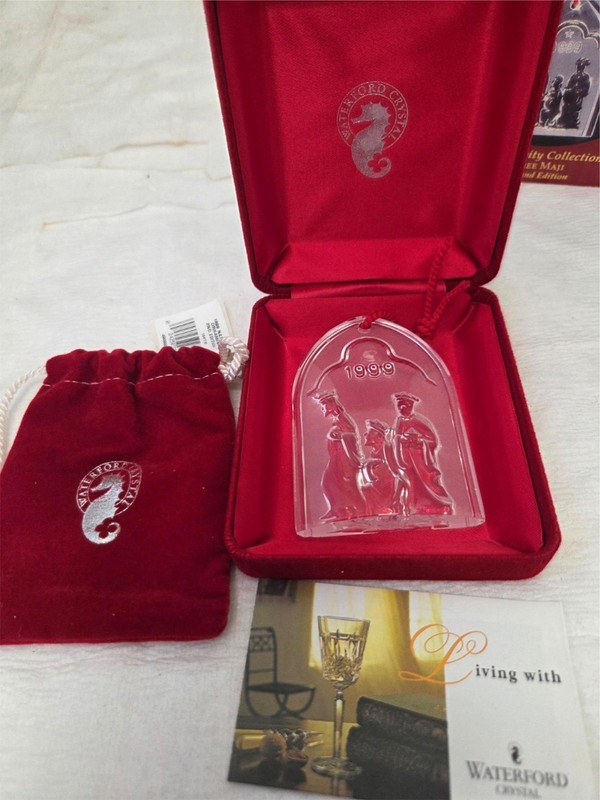 Waterford Crystal Nativity Collection Three Magi Ornament 1999 2nd Edition Box