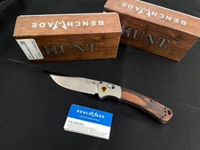 Benchmade 15085-2 S30V Mini Crooked River Gray Aluminum Wood Clip-point Knife