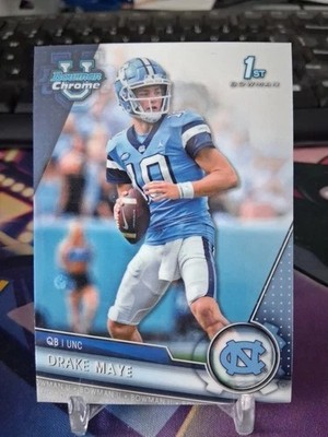 2023 bowman University Chrome 1st Drake Maye #200 Patriots!