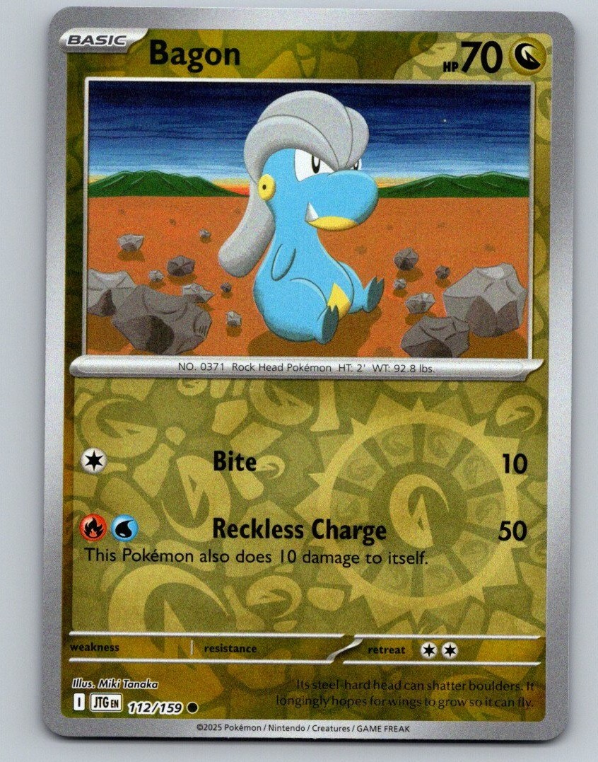 Pokemon TCG Journey Together - Bagon 112/159 Reverse Holo Common