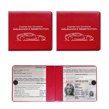 KAUEGOW 2 PCS Car Registration Insurance Holder, Portable Auto Glove Box Pape...