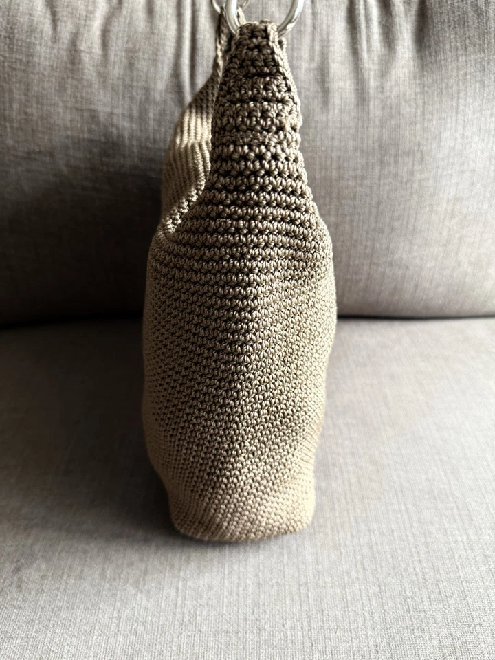 Lina 手提包 米色 棕色 中号亮片 钩针拉链 钱包 清洁进出 — 第 4/4 张图片