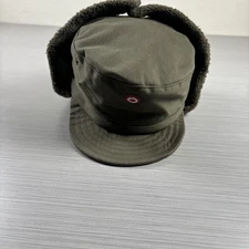 VINTAGE Austrian Army Hat Cap Fitted Mens Olive Ear Flap Trapper Winter 90s