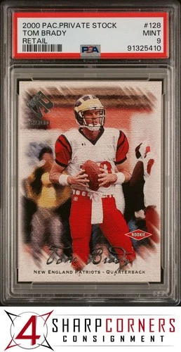 2000 PACIFIC PRIVATE STOCK RETAIL #128 TOM BRADY RC PATRIOTS #/650 PSA 9