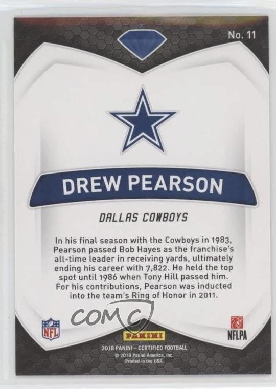 2018 Certified Certified Diamonds Mirror Purple /10 Drew Pearson #11 HOF - Image 2 of 2