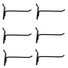 (6) Six Inch 6” Slatwall Hooks Slat Wall Gridwall Panel Slat Wall Hooks Slot