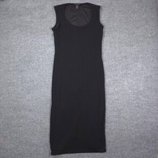 Rachel Zoe Dress Womens Small Black Rib Knit Sleeveless Bodycon Midi Stretch