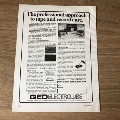 GRAM134 MAGAZINE ADVERT 11X8 QED ELECTROLUBE RECORD CLEAN