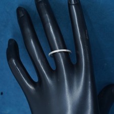 Size 6, VTG Sterling 925 silver handmade ring, 925 stackable wedding band Cz