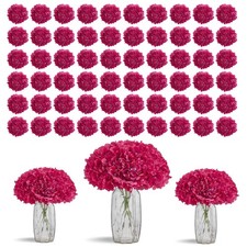 80 PCS Full Hydrangea Flowers Fuchsia Silk Hydrangea Artificial Flowers Heads...