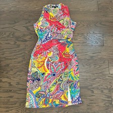 Lauren Ralph Lauren Paisley Jersey Dress Size 4